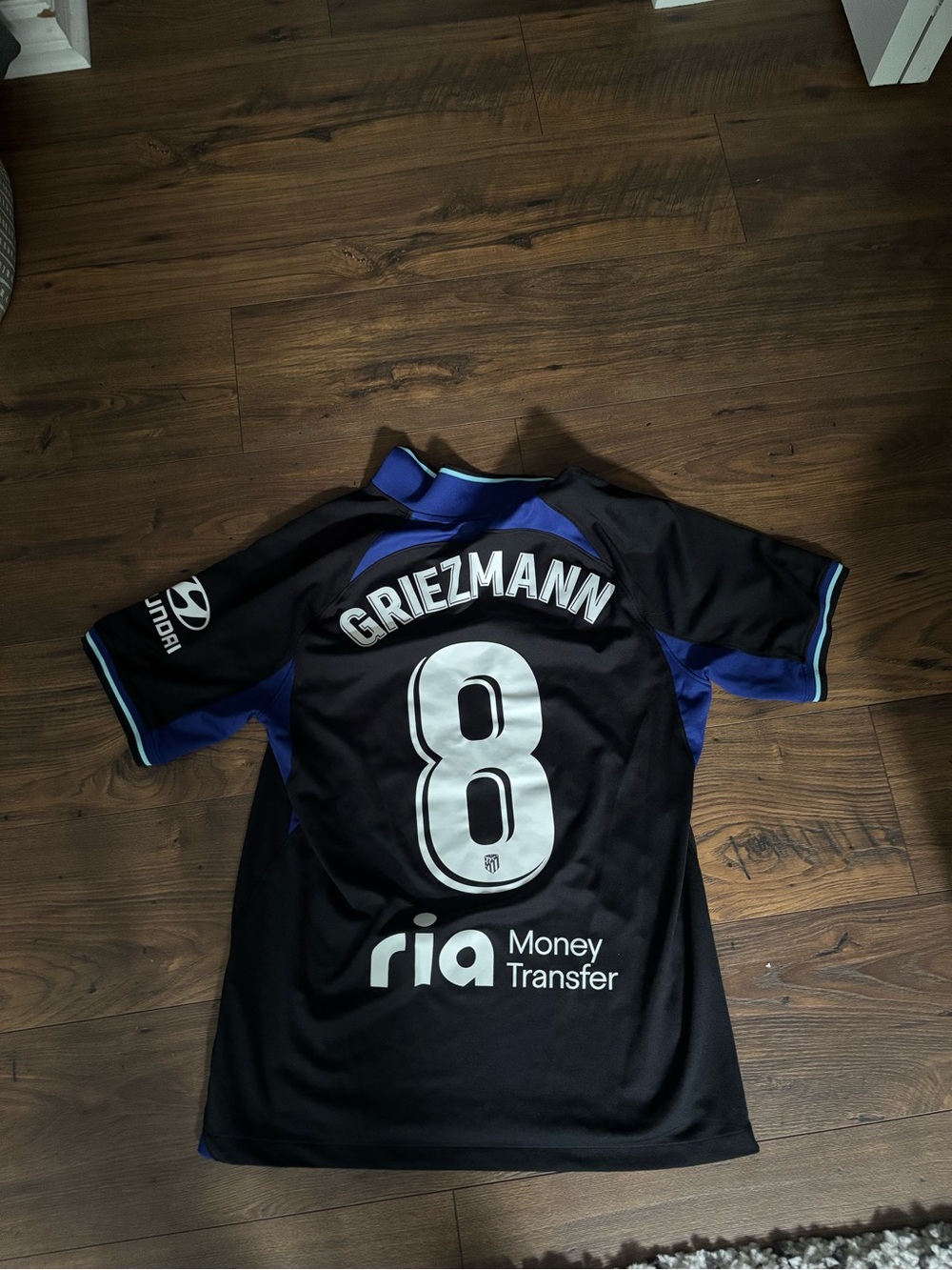 Nike Black and Blue Griezmann #8 Soccer Jersey